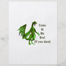 come at me bro dragon green full color flyer