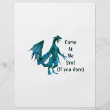 come at me bro dragon teal flyers