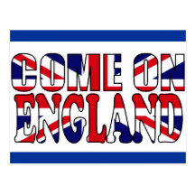 Come on England UK flag Union Jack postcard