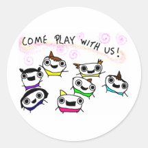 "Come play with us" Sticker