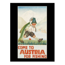 Come To Austria For Fishing postcards