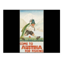 Come To Austria For Fishing postcards