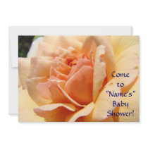 Come to Baby Shower invitations Peach Rose Flower