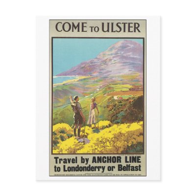 Come to Ulster Travel by Anchor Line Postcard