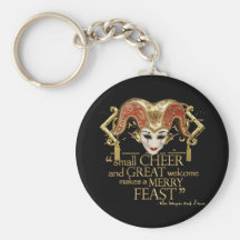 Comedy Of Errors Feast Quote (Gold Version) Key Chains