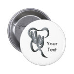 Comedy Tragedy Grey Theatre Mask Button