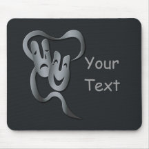 Comedy Tragedy Grey Theatre Mask Mousepad