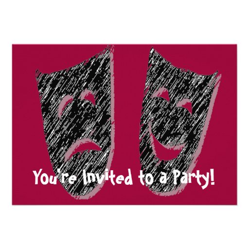 Comedy Tragedy Invitations