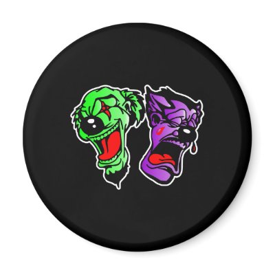 Comedy Tragedy Masks Black Magnet