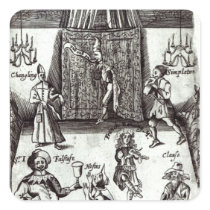 Comic Actors in Performance, 1662 Square Stickers