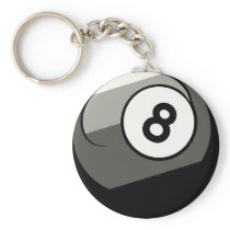 Comic Style 8 Ball Keychain