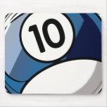 Comic Style Number 10 Billiards Ball Mouse Pads