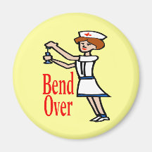 Comical Nurse Bend Over Refrigerator Magnets