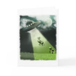 Comical UFO Cow Abduction Card