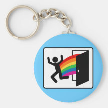 Coming Out Exit Sign Key Chains