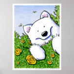 Coming Up Samoyeds KiniColor Art Print