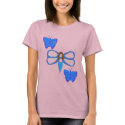 common blue morpho butterfly and lady dragonfly t-shirts