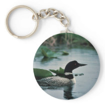 Common Loon on Water Keychain