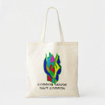 Common Sense Isn't Common - Abstract Sketch Canvas Bags