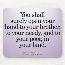 Community Service Deuteronomy 15-11 Mousepad