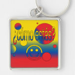 ¿Cómo Estás? Ecuador Flag Colours Pop Art Key Chains