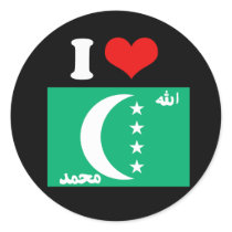 Comoros Flag Round Sticker