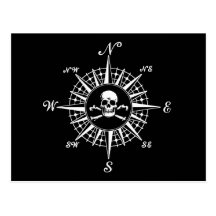 Compass Rose Skull 1 Postcards