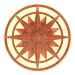 Compass Rose Round Stickers