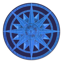 Compass Rose Round Stickers