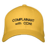 Complainant with CCW! cap embroidered hats