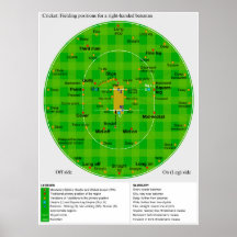 Complete Diagram of Cricket Fielding Positions Print