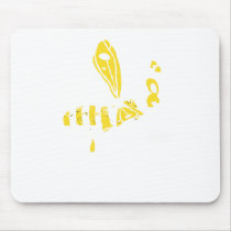 Completely yellow bending Bee Mousemat
