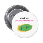 Complex Math Equation Pinback Buttons