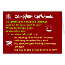 Compliant Christmas White Christmas Lyrics Parody Card
