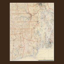 Composite Rhode Island Map postcards
