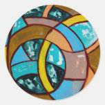 Composition #8 by Michael Moffa Round Stickers