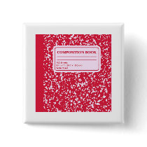Composition Book/Student-Teacher Pinback Buttons