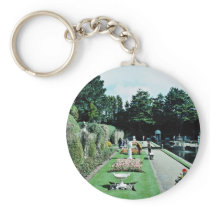 Compton Acres Italian Gardens, Poole, U.K.  flower Keychain