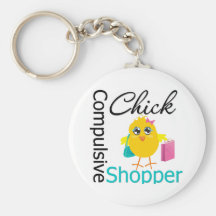 Compulsive Shopper Chick Key Chain