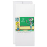 Computer Cartoon Robot in classroom rack cards