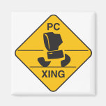 computer crossing (xing) sign refrigerator magnet