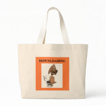 computer dog joke canvas bag