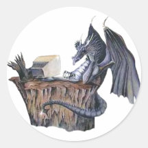 Computer Dragon Round Sticker