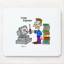 Computer Engineer Cartoon Mouse Mat