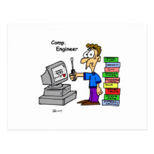 Computer Engineer Cartoon Post Cards