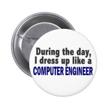 Computer Engineer During The Day Pinback Buttons
