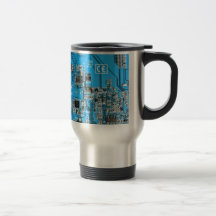 Computer Geek Circuit Board - blue Coffee Mug