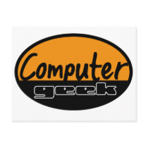 computer geek post card