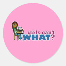 Computer Girl - Dark Round Sticker