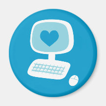 Computer Heart Fridge Magnets